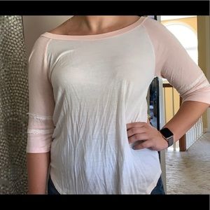 Pink & White Baseball Tee